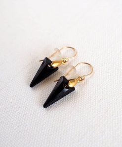 Black pyramid earrings