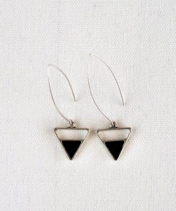Triple Horizon Earrings - Black Silver