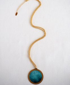 Round cosmic turquoise necklace