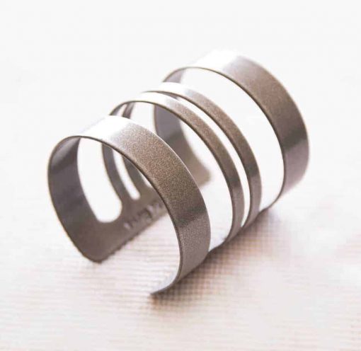 Wide striped gray striped bracelet