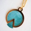 Round cosmic turquoise necklace