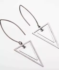 Cosmic Triangle Earrings Silver