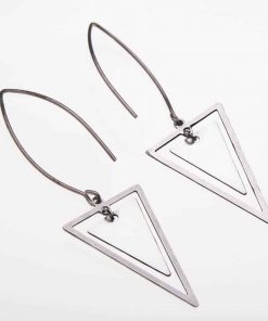 Cosmic Triangle Earrings Silver
