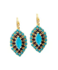 Small marquise earrings in purple turquoise