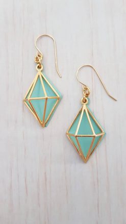 Crystal Turquoise Gold Turquoise Earrings