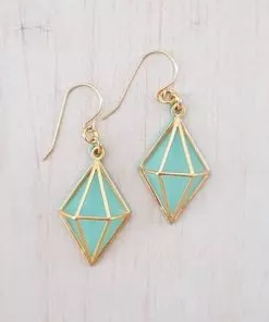 Crystal Turquoise Gold Turquoise Earrings