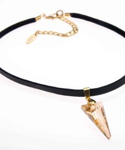 Golden pyramidal collar necklace