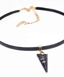 Pyramid Black Diamond Collar Necklace