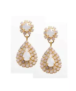 Elegant Sylvester White Opal Earrings