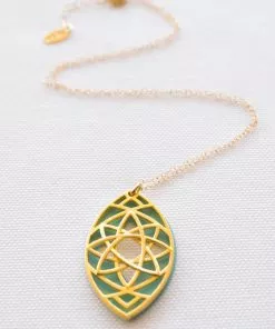 A delicate turquoise marquise necklace