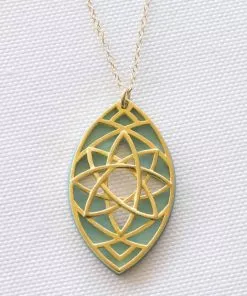 A delicate turquoise marquise necklace