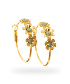 Floral hoop Earrings