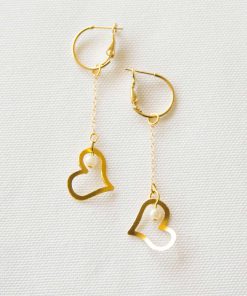 Hearts and pearls earrings