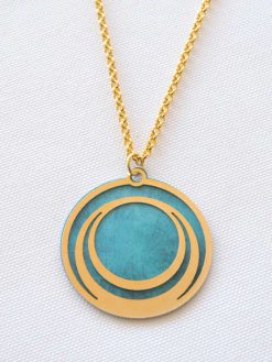 Turquoise spiral charm pendant