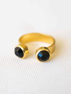 טבעת "דאבל פאן" זהב שחור