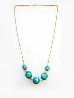 Green touch wood necklace