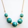 Green touch wood necklace