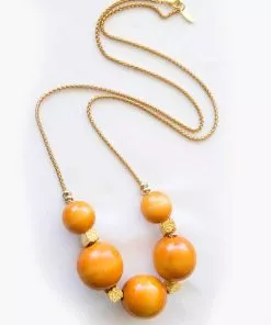 Orange Wood Tatch Necklace
