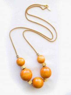 Orange Wood Tatch Necklace