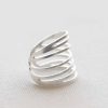 Silver striped ring