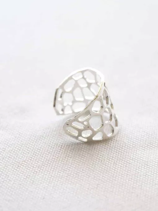 A modern silver "mosaic" ring - Image 2