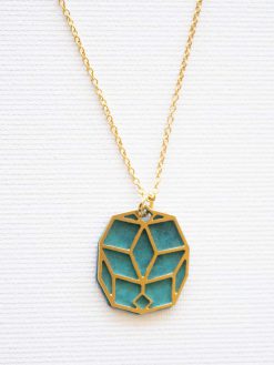 A delicate "lotus" turquoise necklace