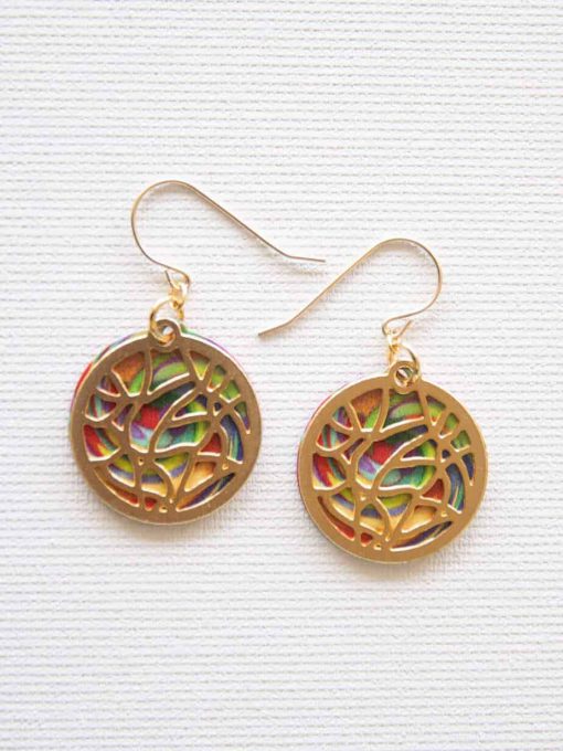 Colorful stained glass earrings