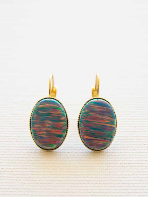 Colorful opal earrings