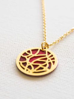 A delicate two-sided stained glass chain