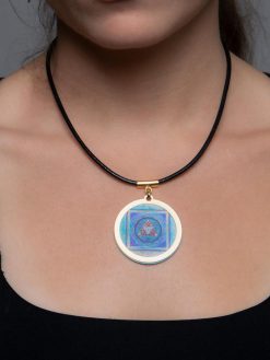 Mandala necklace "magic star" on leather