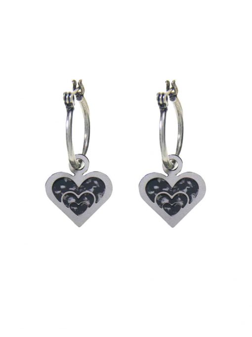 Silver double-sided "waves of love" earrings
