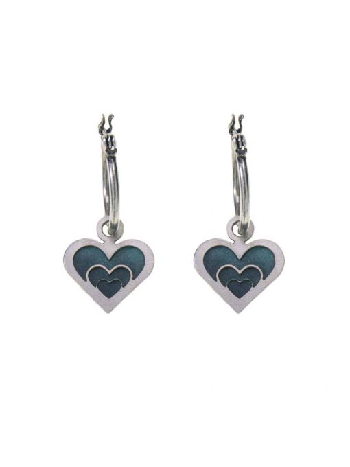 Silver double-sided "waves of love" earrings