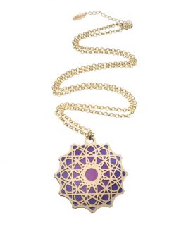 Mandela necklace "cosmic flower seed living in purple shades" bilateral
