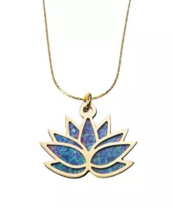 Two-sided turquoise lotus chain