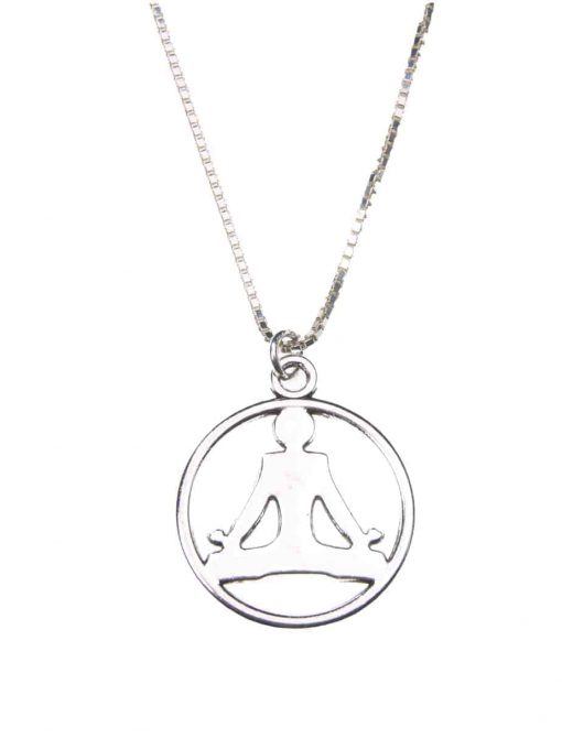 Delicate silver circle "yogi" necklace