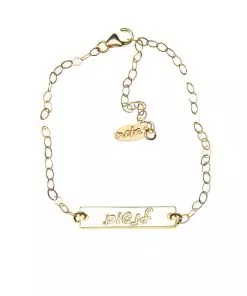 Golden "Breathe" Bracelet - Delicate Rectangle