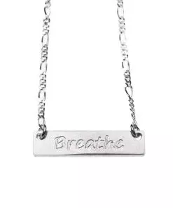 שרשרת "BREATHE" מוכספת - מלבן עדין