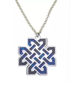 שרשרת תליון "הקשר האינסופי" דו צדדי מוכסף