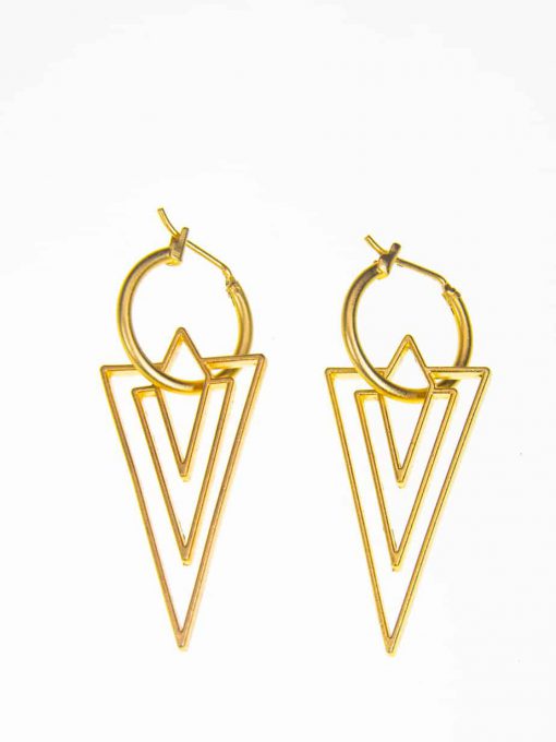 Gilded "Magical Triangle" earrings