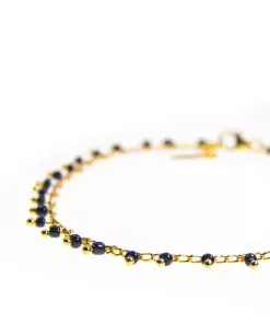 Waterproof Leg Bracelet - Black and Gold Stalactites