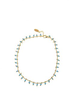 Waterproof Leg Bracelet - Turquoise and Gold Stalactites