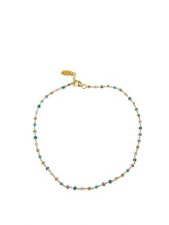 Waterproof Leg Bracelet - Turquoise and Gold Shades