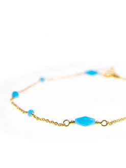 Waterproof Leg Bracelet - Turquoise & Gold