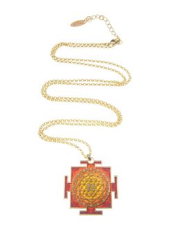 Necklace set and Mandela earrings "Sri Yantra" from the bilateral solar plexus