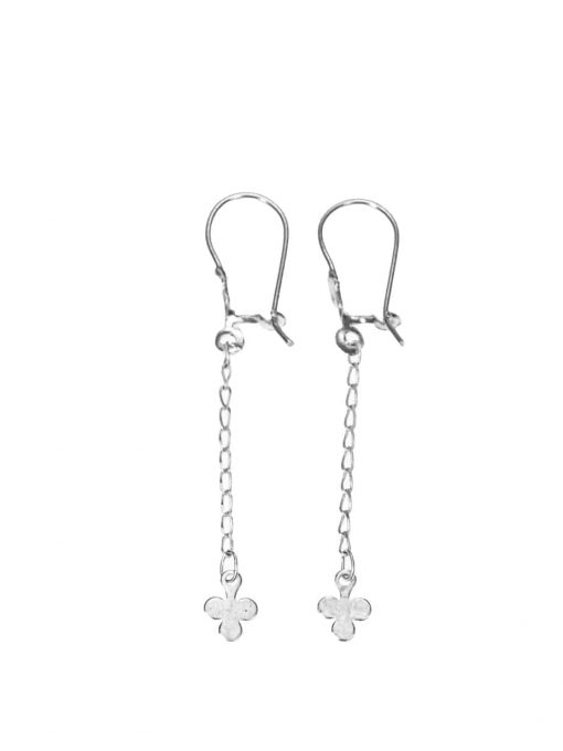 Silver clover earrings