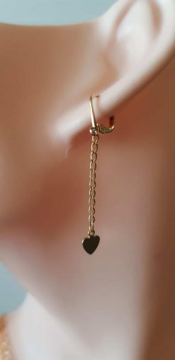 Long Golden Heart earrings