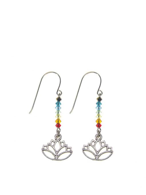 Silver lotus earrings and chakras