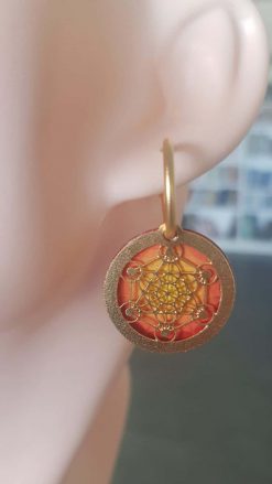 Gold bilateral "Mettron" "Matron" earrings
