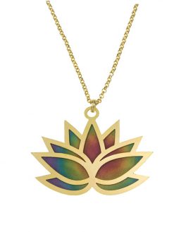 Double-sided lavender lotus chain
