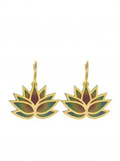 Colorful two-sided lotus earrings